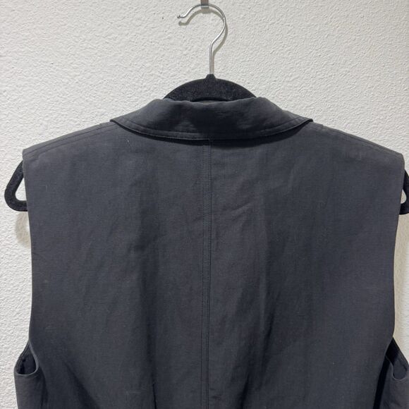 Ulla Johnson Beatriz Cotton Linen Silk Blend Vest Blazer Top Black Sz M - Picture 8 of 9